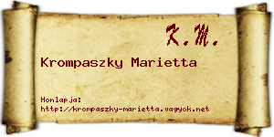 Krompaszky Marietta névjegykártya